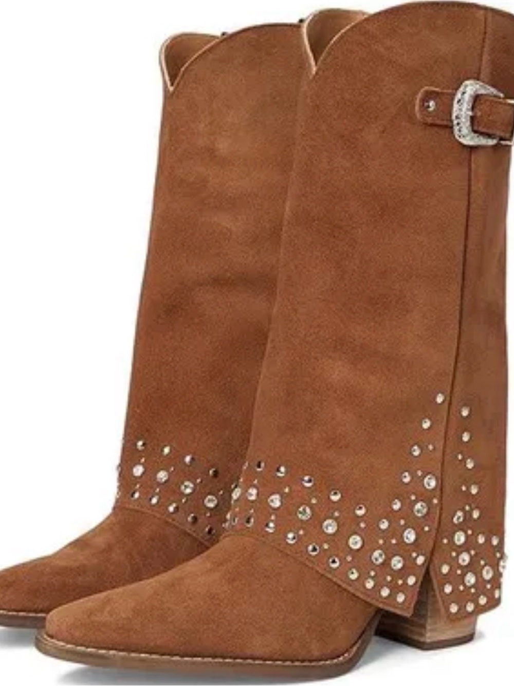 Dingo Howdy Honey Women’s Cowboy Boots Size 8 Brown Rhinestone Studded DI2337